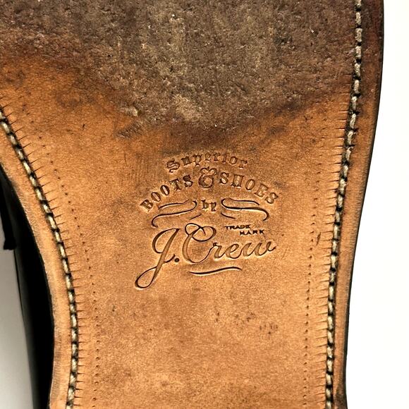 GOOD Grant Stone x J. Crew Ludlow Penny Loafer Bench Made Black Leather 8.5 D - Picture 12 of 13